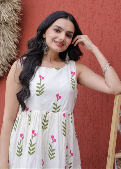 Classic Summer Printed Cotton Dress