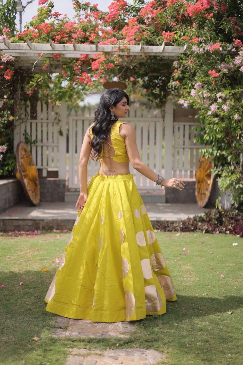 Dandiya Dots Mirror Work Lehenga