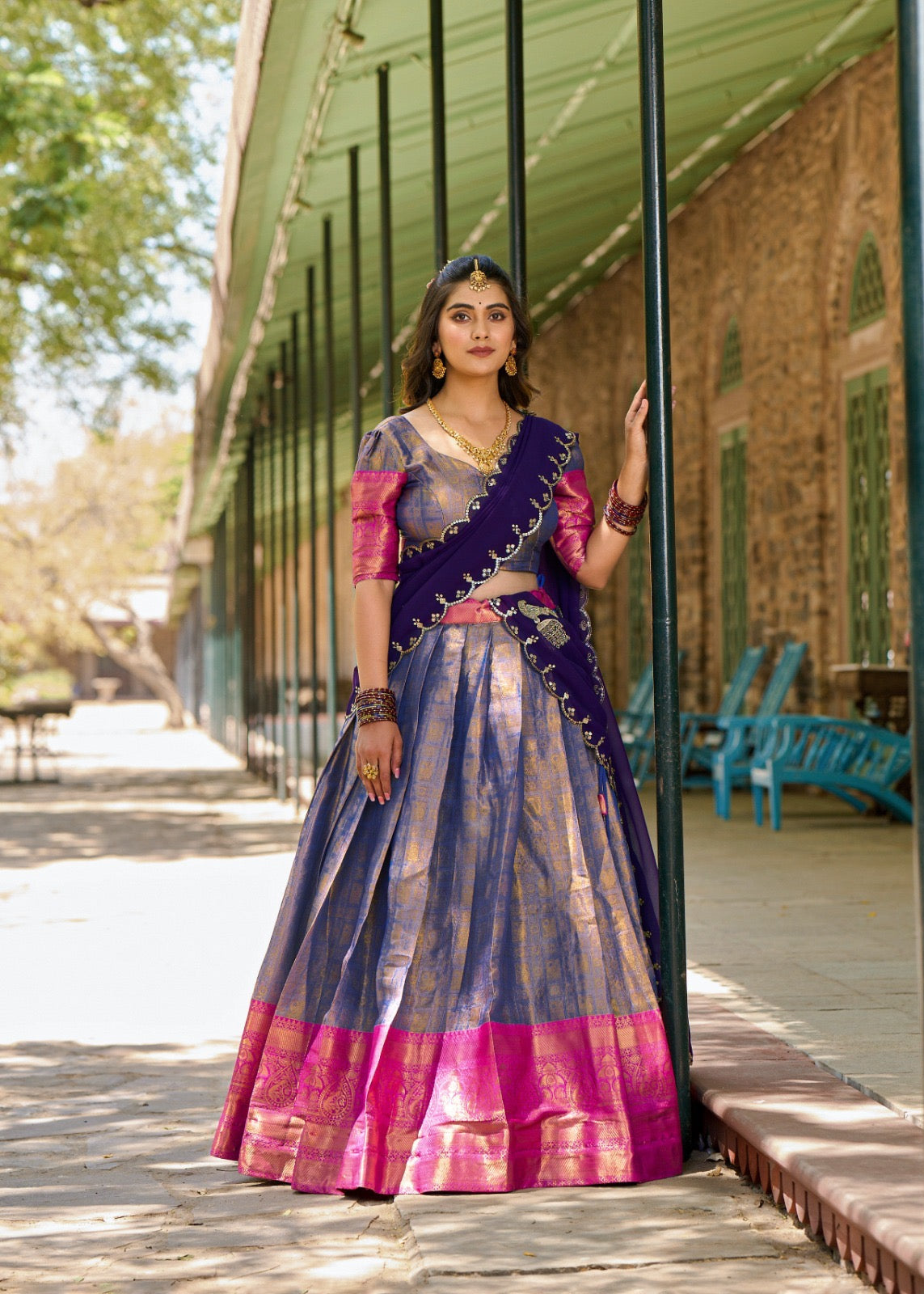 Kanjivaram Silk Elegant Festive Lehenga