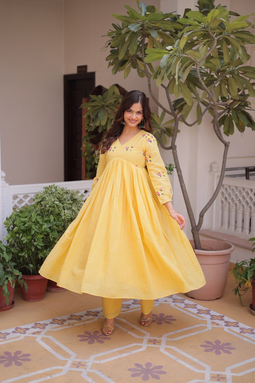Floral Whisper Summer Kurti Pant Set