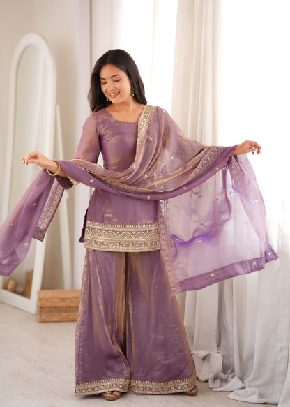 Dusty Pink Dori Embroidered Palazzo Set