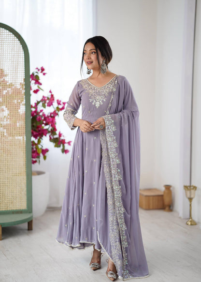 Soft Breeze Embroidered Anarkali Look