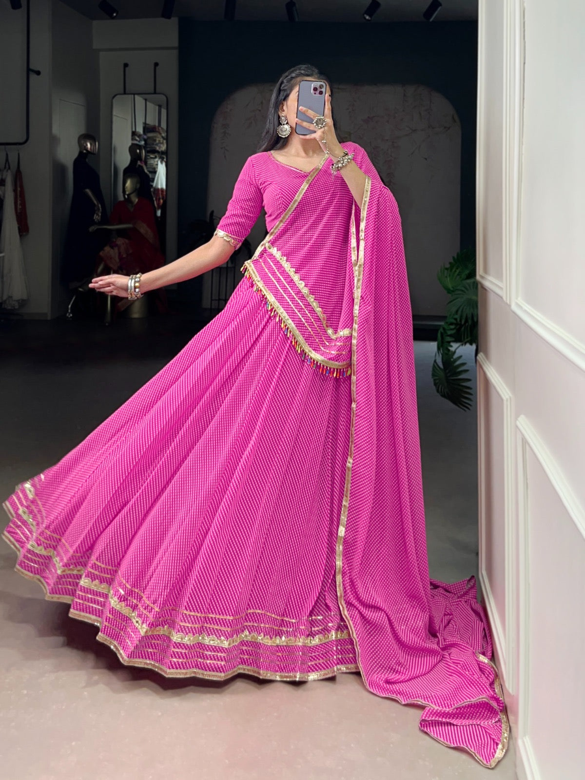 Lace Glow Georgette Lehenga
