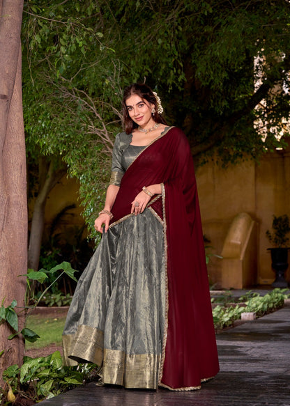 Traditional Zari Weaving Silk Lehenga