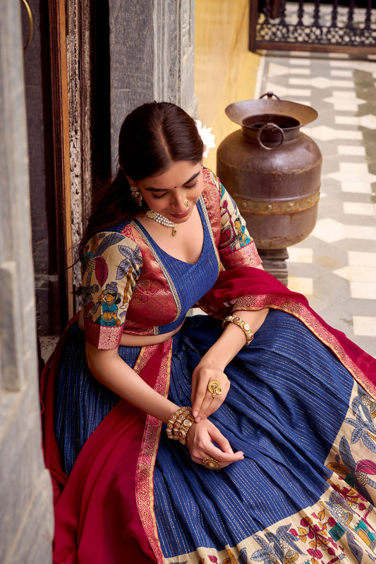 Kalamkari Zari Weaving Lehenga