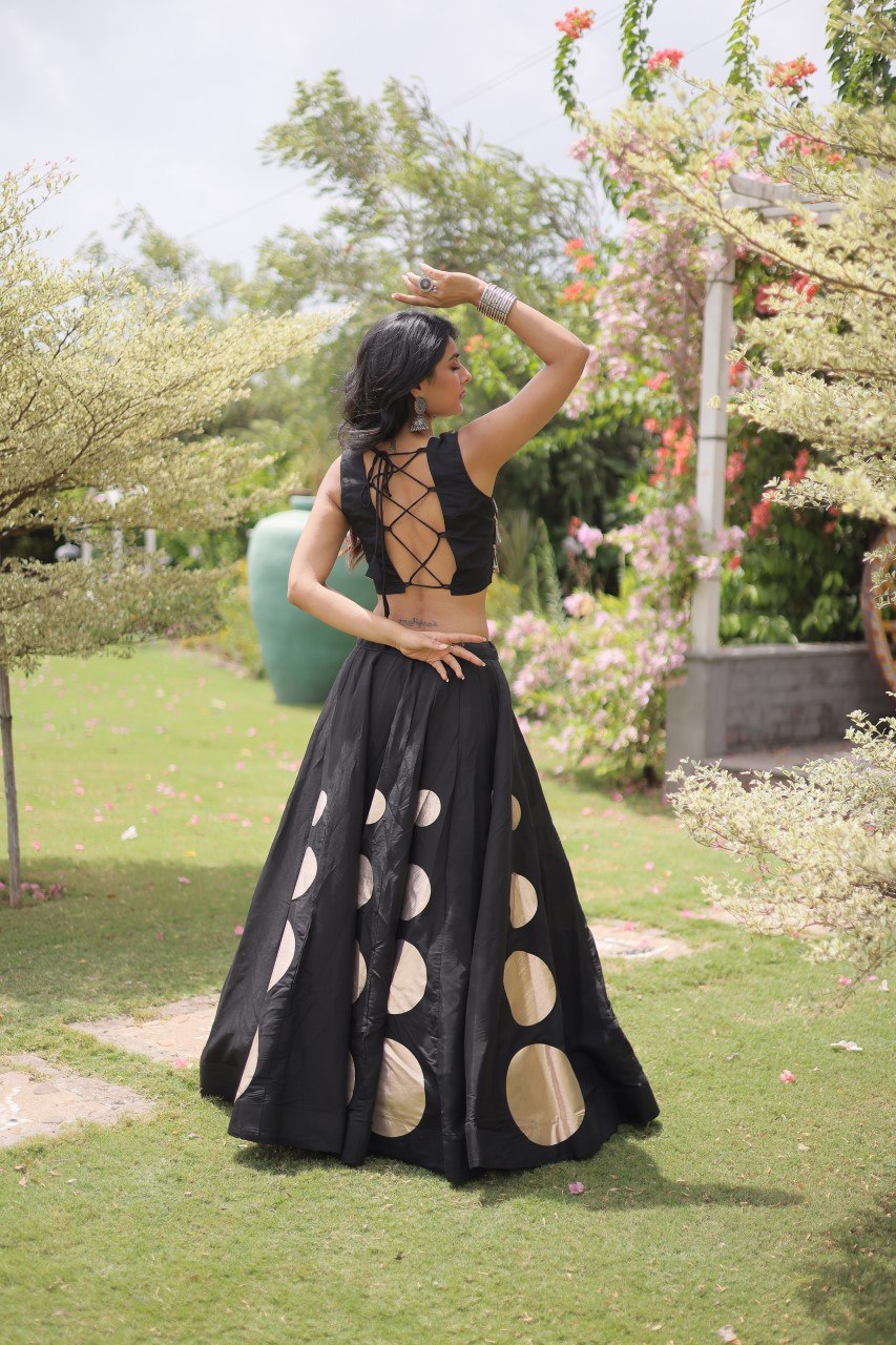 Dandiya Dots Mirror Work Lehenga