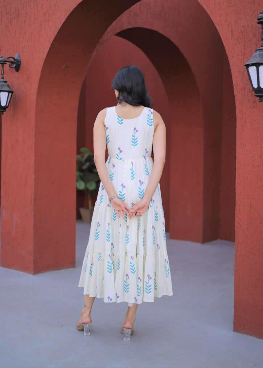 Classic Summer Printed Cotton Dress