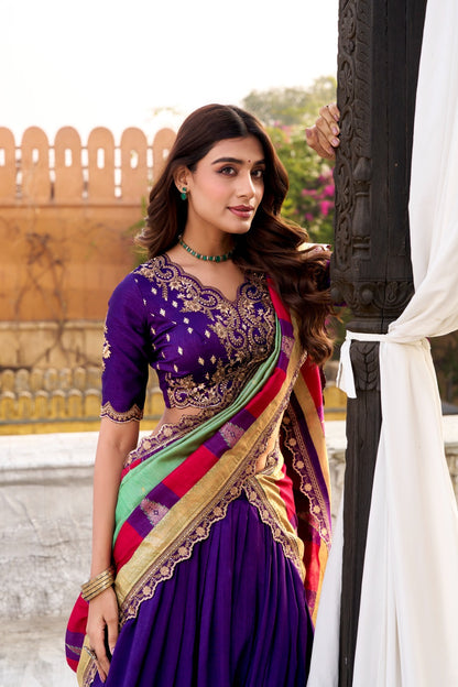 Soft Shimmer Vichitra Silk Lehenga Set