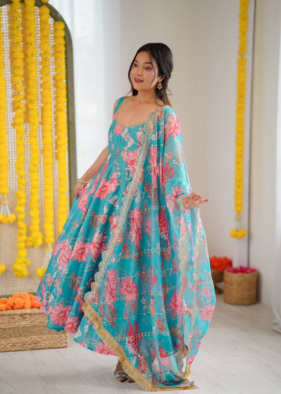 Floral Bloom Anarkali Set