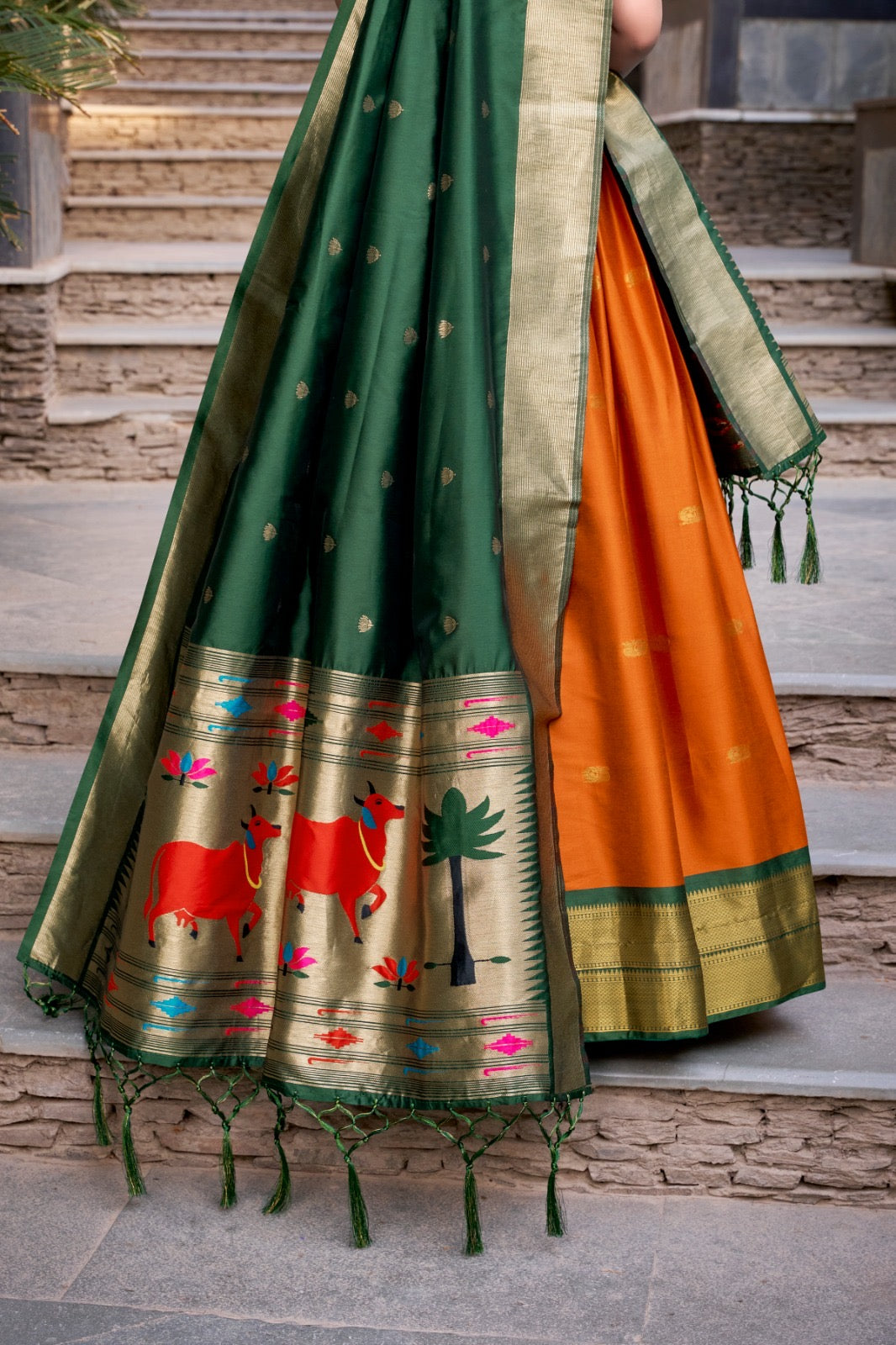 Paithani Jacquard Silk Zari Lehenga