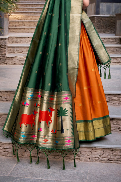 Paithani Jacquard Silk Zari Lehenga