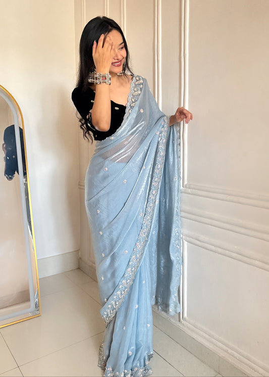 Skyfall Sequins Beaded Designer Saree