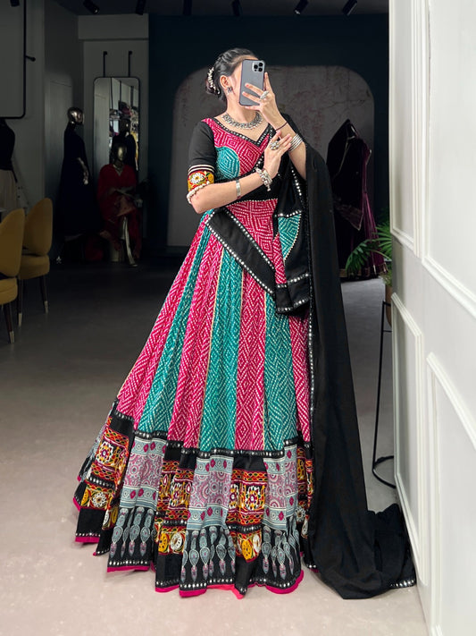 Bandhej & Ajarakh Print Chaniya Choli