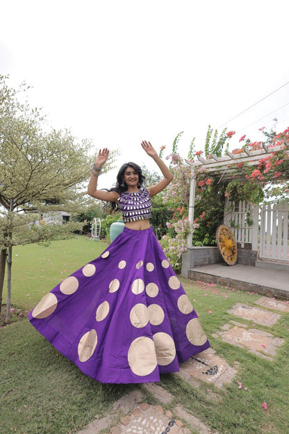 Dandiya Dots Mirror Work Lehenga