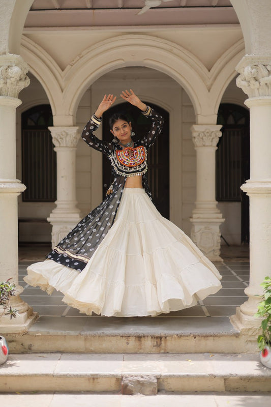 Festive Kutchi Work Bandhani Lehenga Kurti