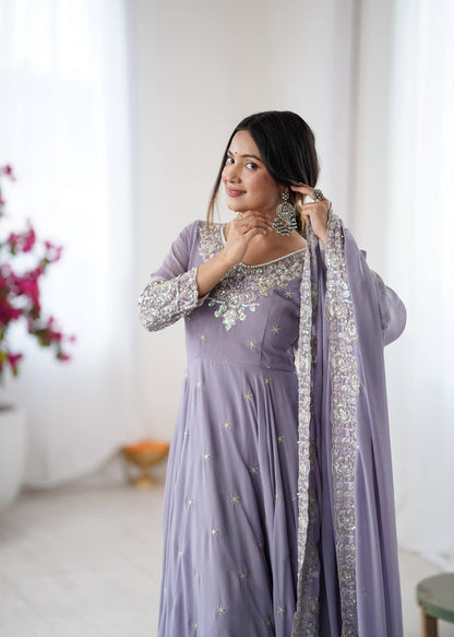 Soft Breeze Embroidered Anarkali Look