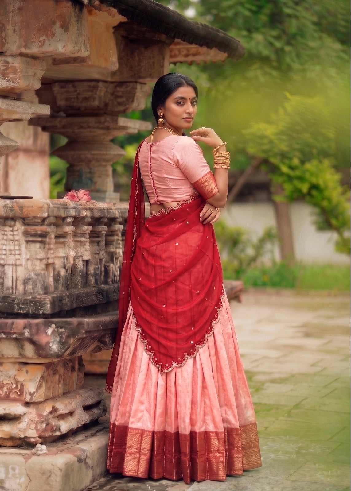 Classic Zari Weave Half Saree Set