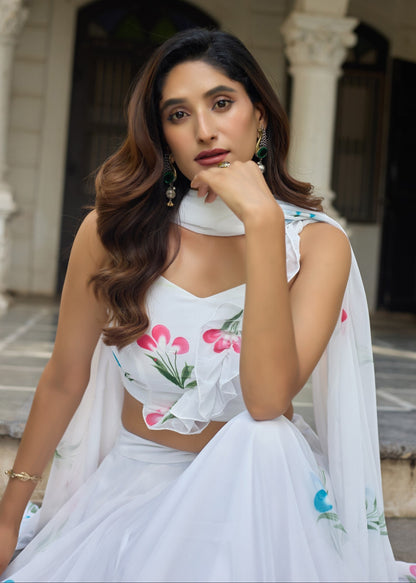 Chaand Sa Safed Lehenga Set