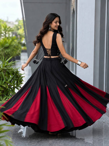 Raas Classic Black & Red Lehenga