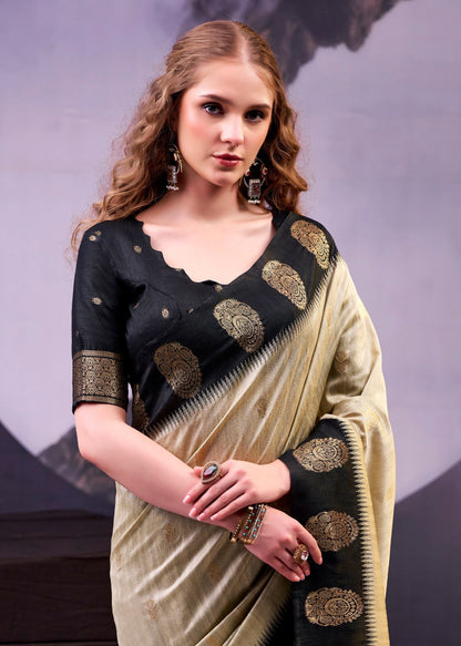 Golden Glow Zari Weave Saree