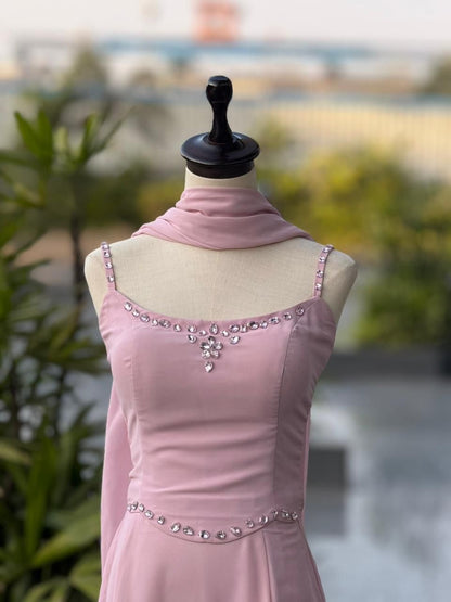 Barbie-core Diamond Georgette Fishcut Set