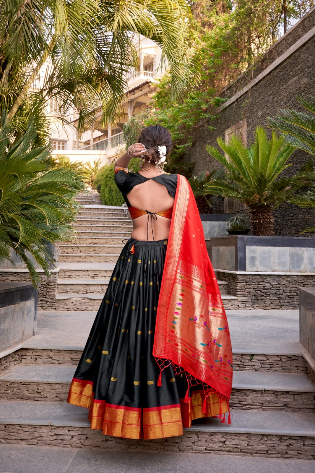 Paithani Jacquard Silk Zari Lehenga