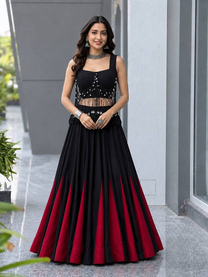 Raas Classic Black & Red Lehenga