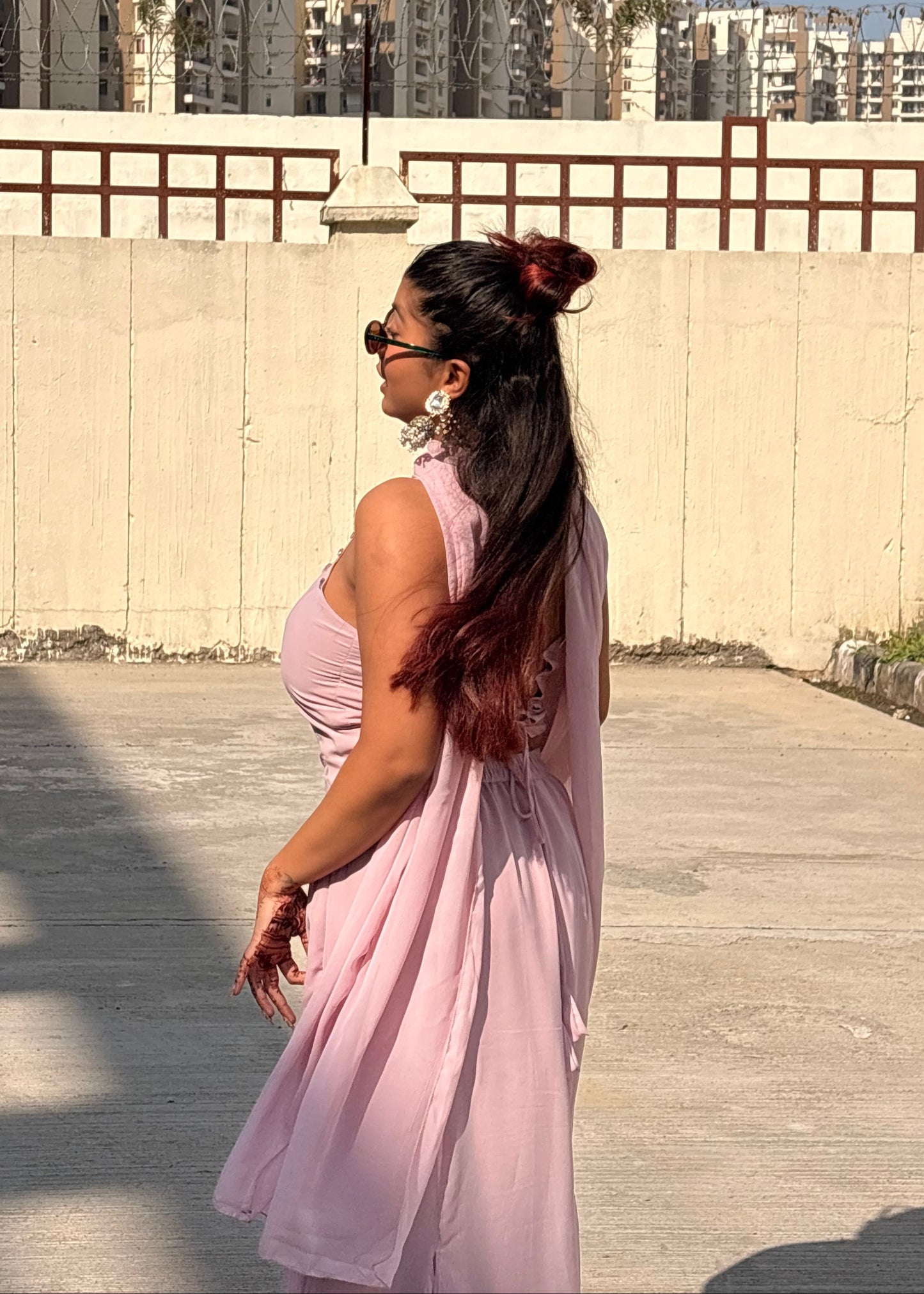 Barbie-core Diamond Georgette Fishcut Set