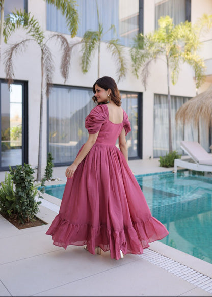 Soft Muse Embroidered Flare Gown