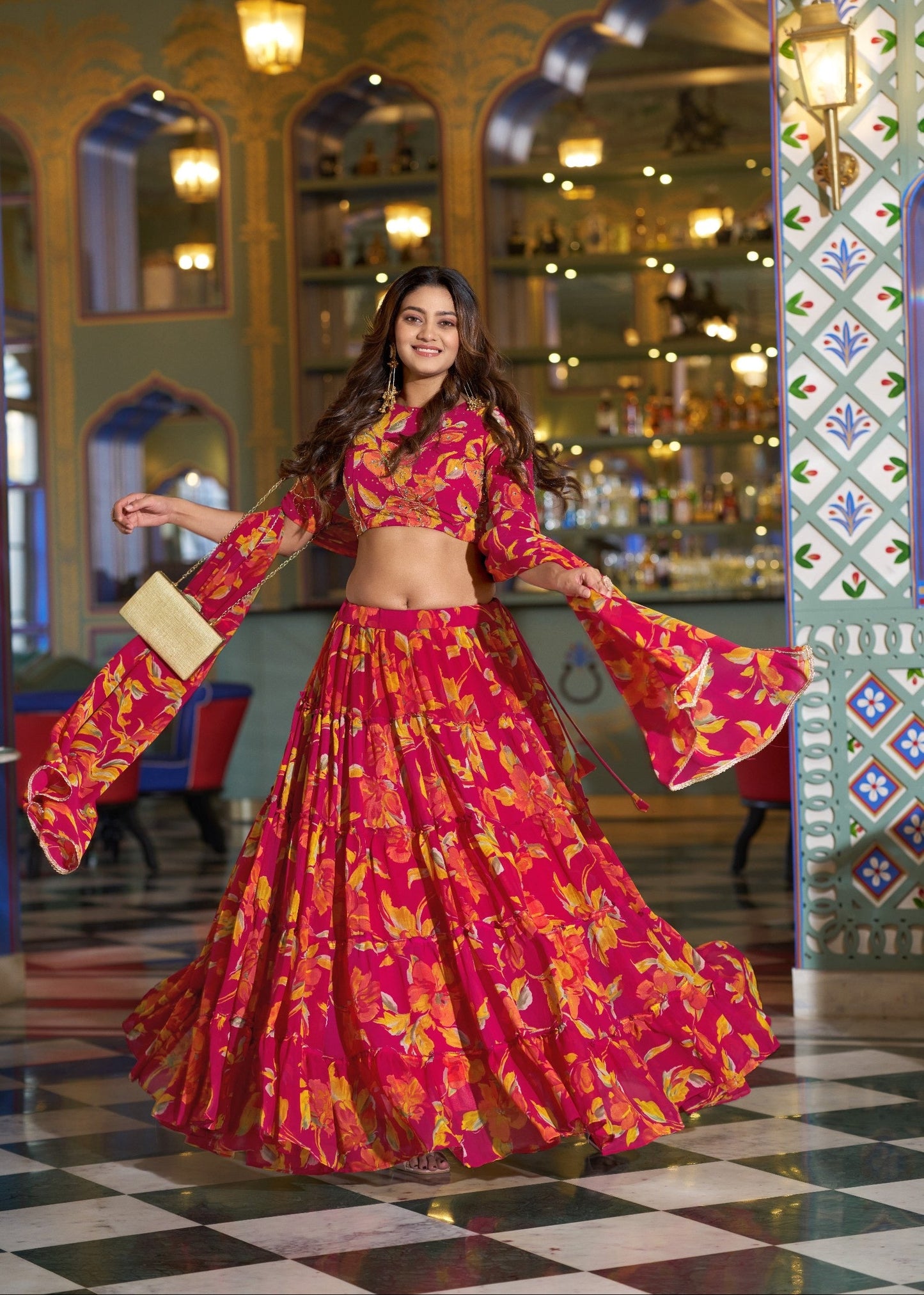 Vibrant Floral Elegant Lehenga Set