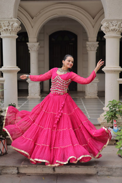 Mirror Kodi Leheriya Raas Lehenga
