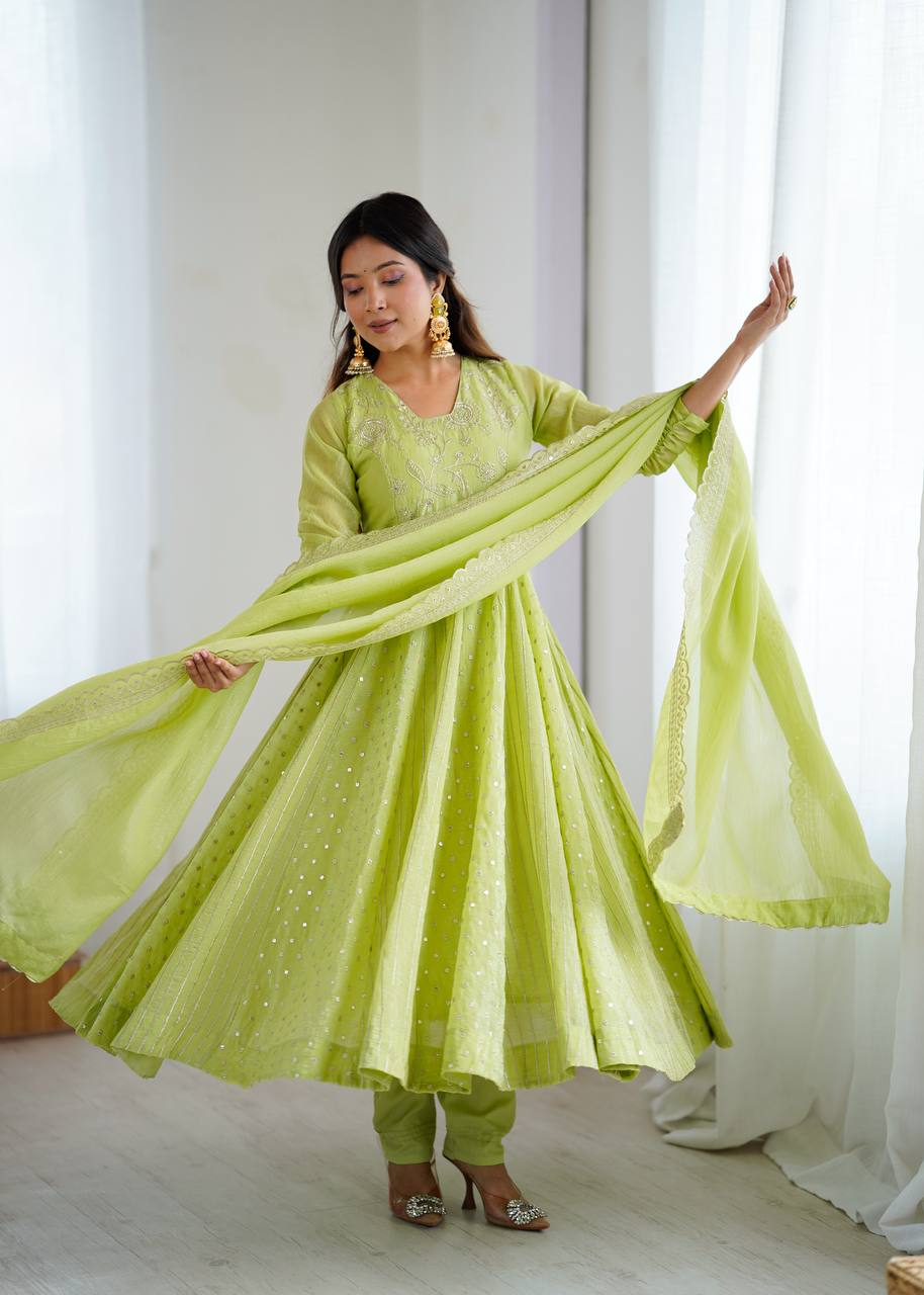 Sequins Embellished Anarkali Set