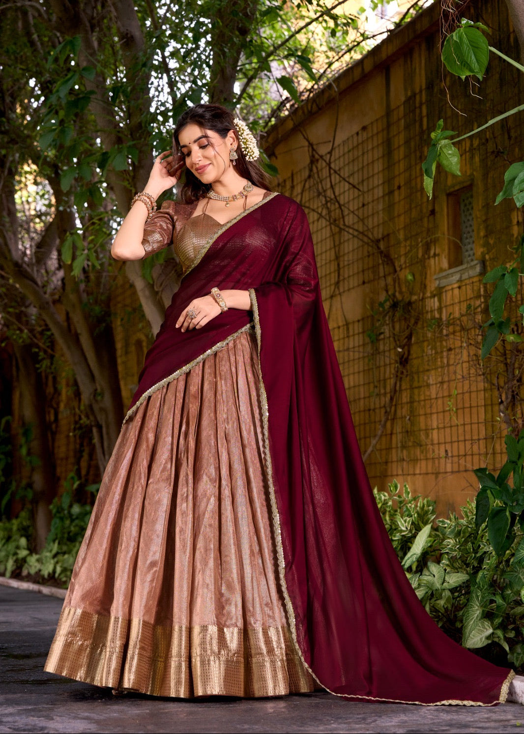 Traditional Zari Weaving Silk Lehenga
