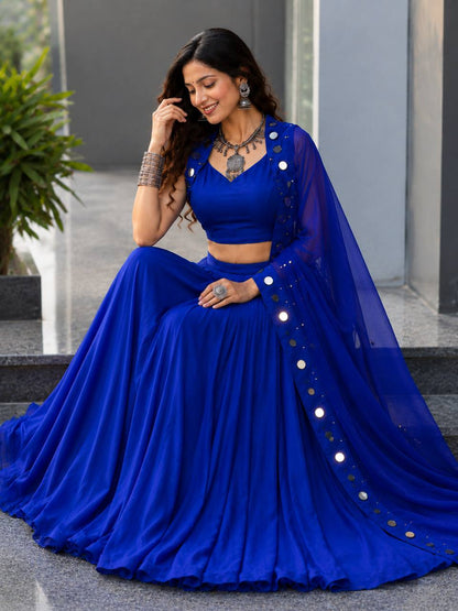 Raas Classic Royal Blue Lehenga