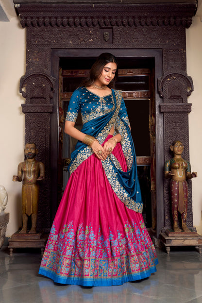 Traditional Zari Embellished Silk Lehenga