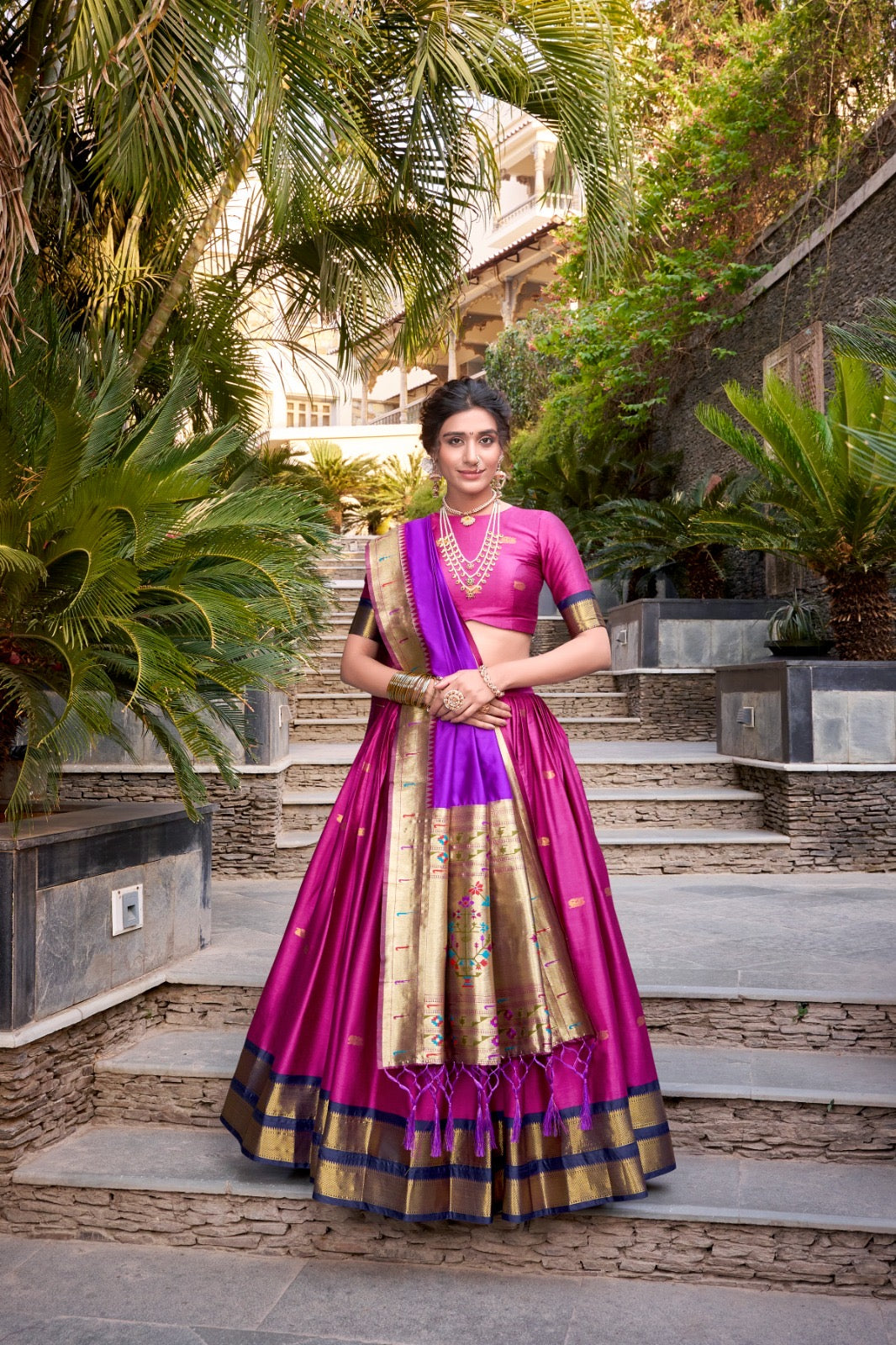 Paithani Jacquard Silk Zari Lehenga