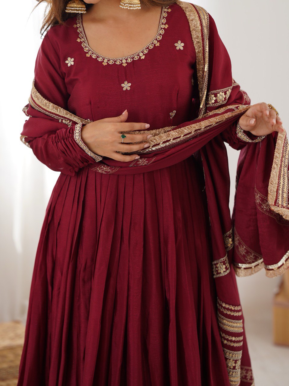 Berry Glam Festive Ethnic Gown