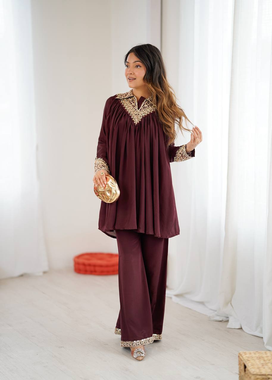 Glam Chic Palazzo Two-Piece Set