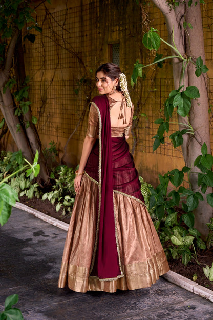 Traditional Zari Weaving Silk Lehenga