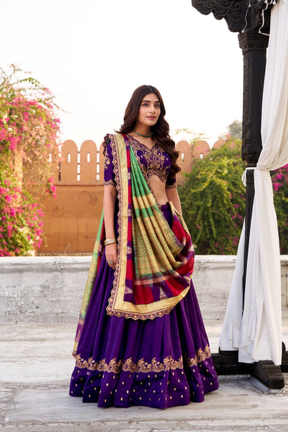 Soft Shimmer Vichitra Silk Lehenga Set