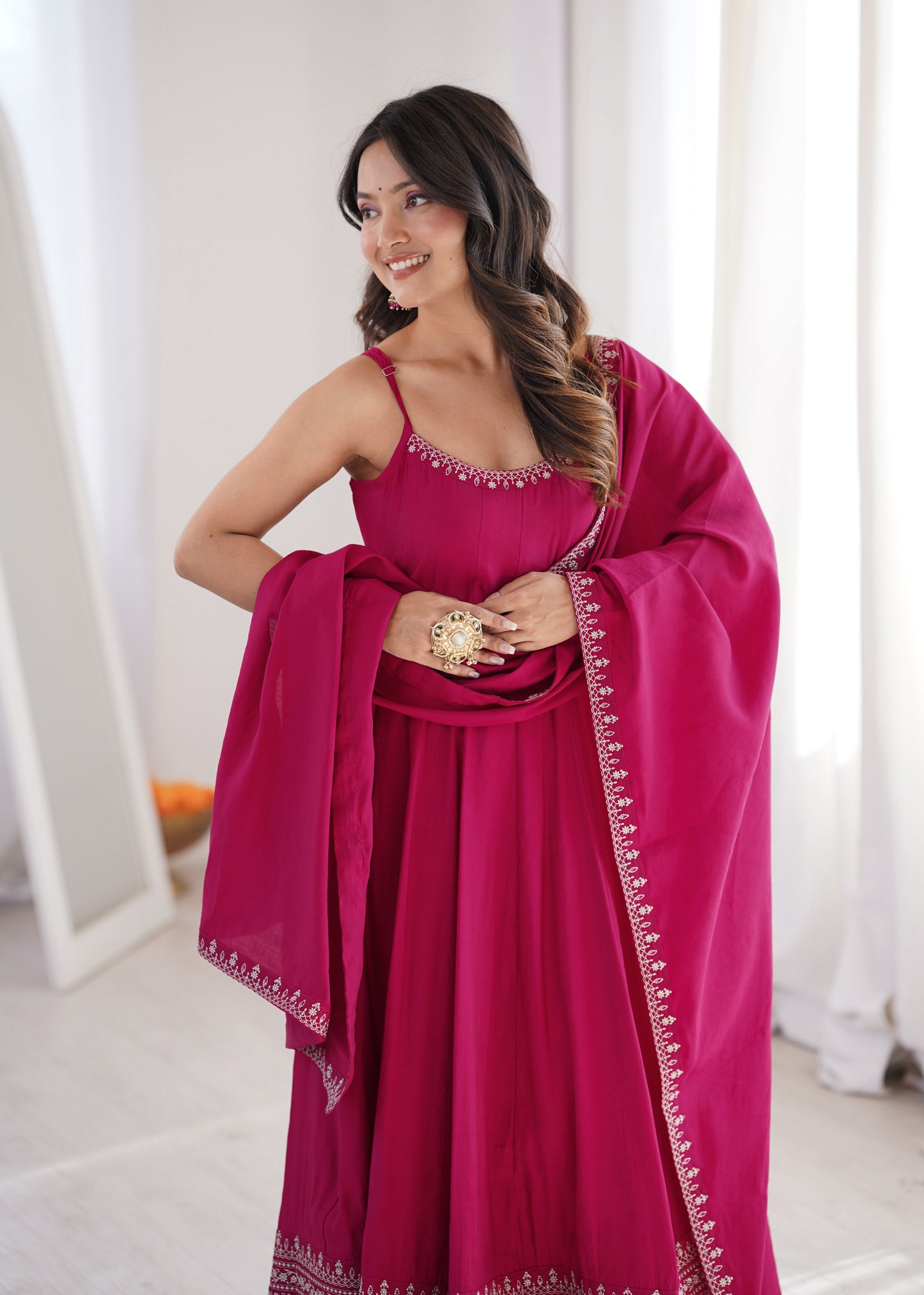 Meher Gulabi Anarkali Dupatta Set