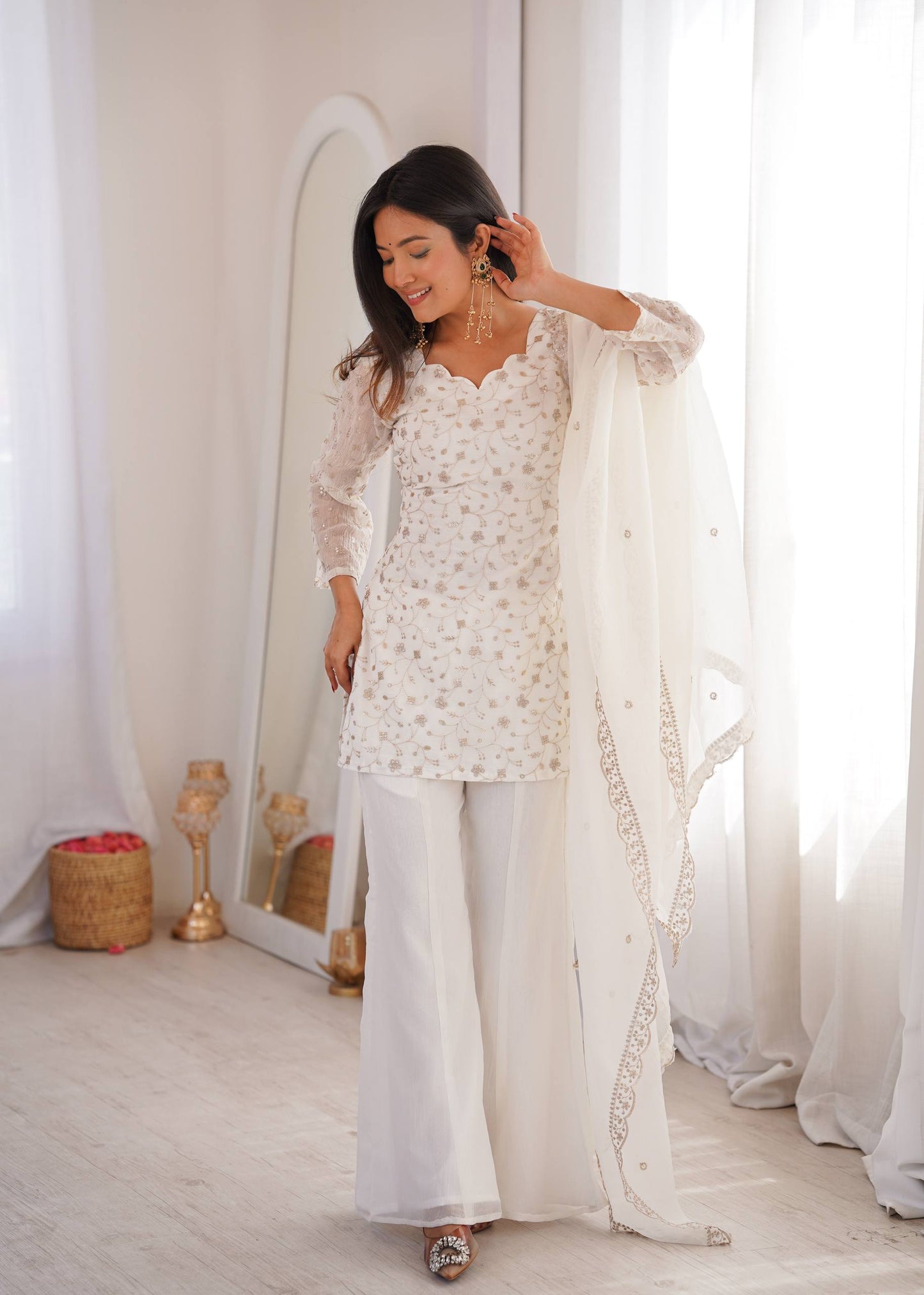 Retro Classic Corset Back Kurti Set