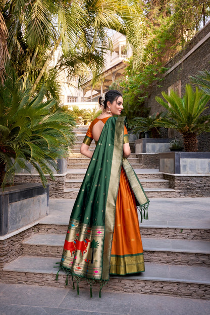 Paithani Jacquard Silk Zari Lehenga
