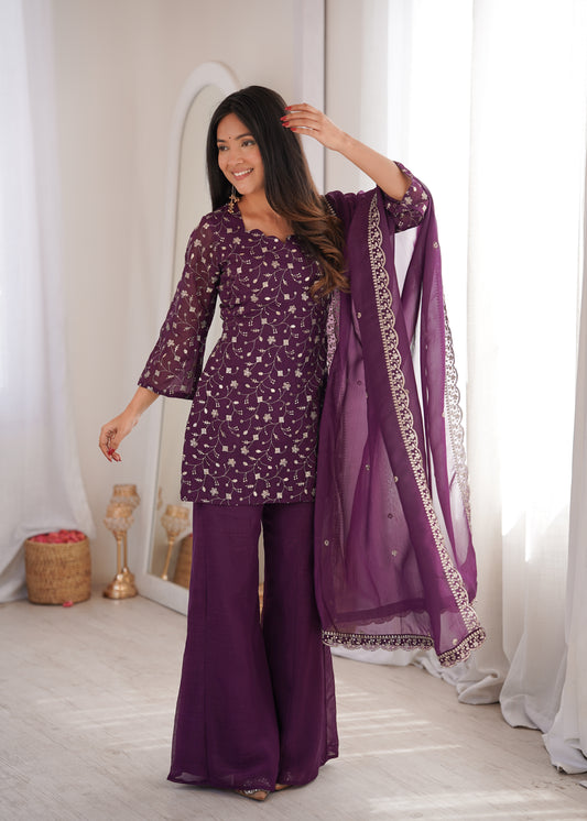 Retro Classic Corset Back Kurti Set