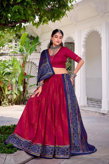 Bandhej Printed Lehenga Choli