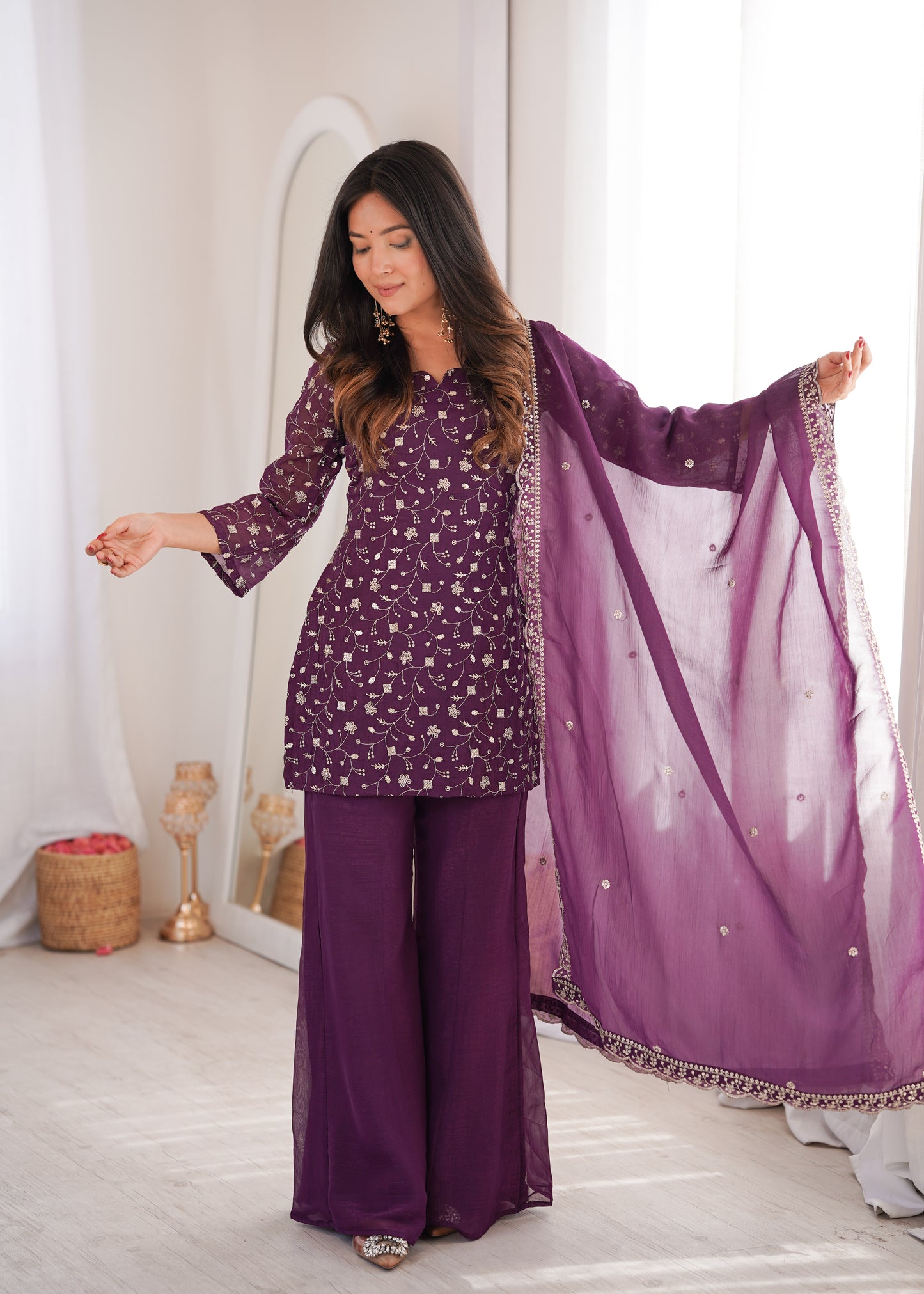 Retro Classic Corset Back Kurti Set