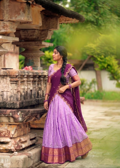 Classic Zari Weave Half Saree Set