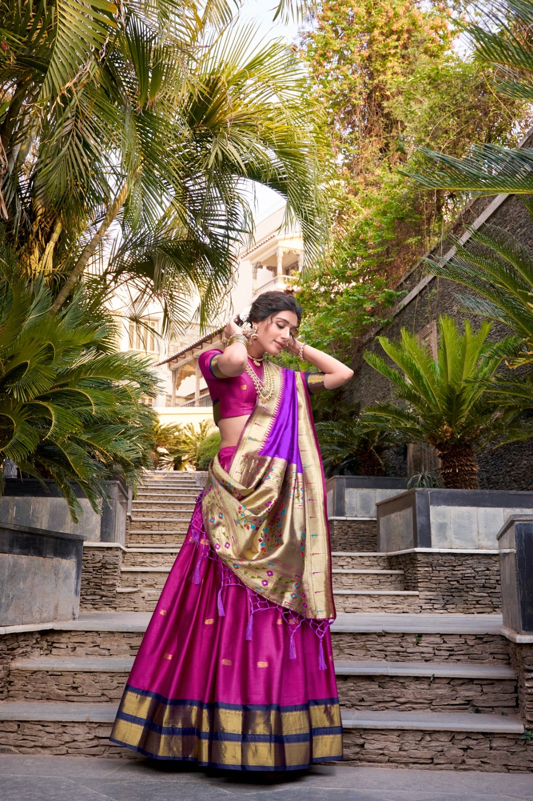 Paithani Jacquard Silk Zari Lehenga