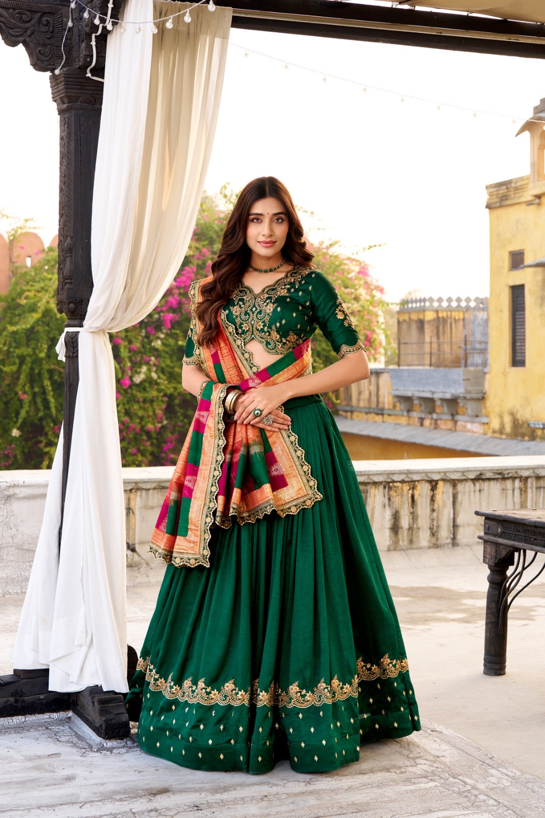 Soft Shimmer Vichitra Silk Lehenga Set