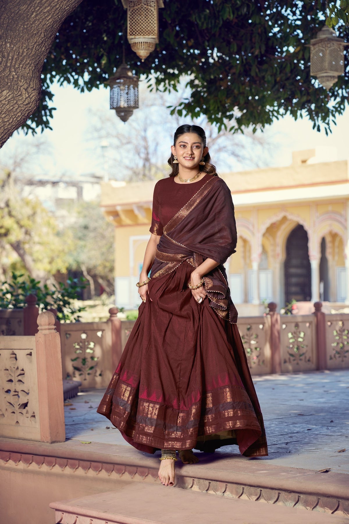 South Indian Pattu Lehenga Set